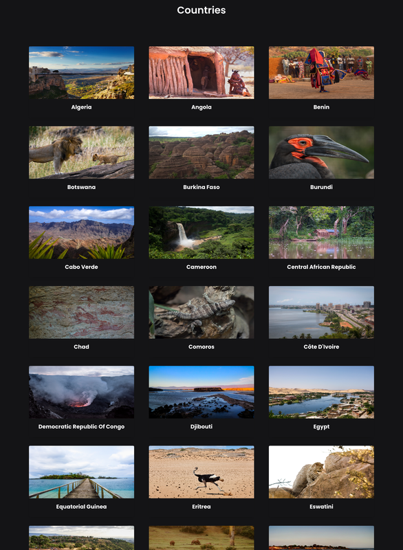 Virtual Travel Africa countries marketplace screenshot